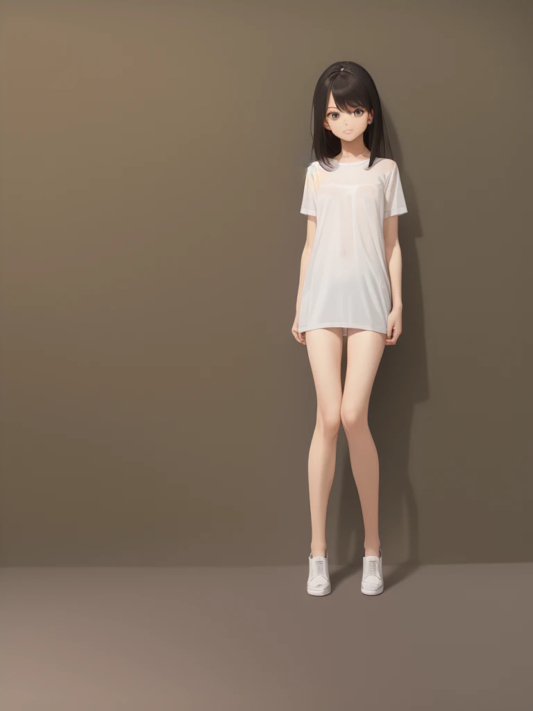 Darling,beautiful girl in a transparent T-shirt