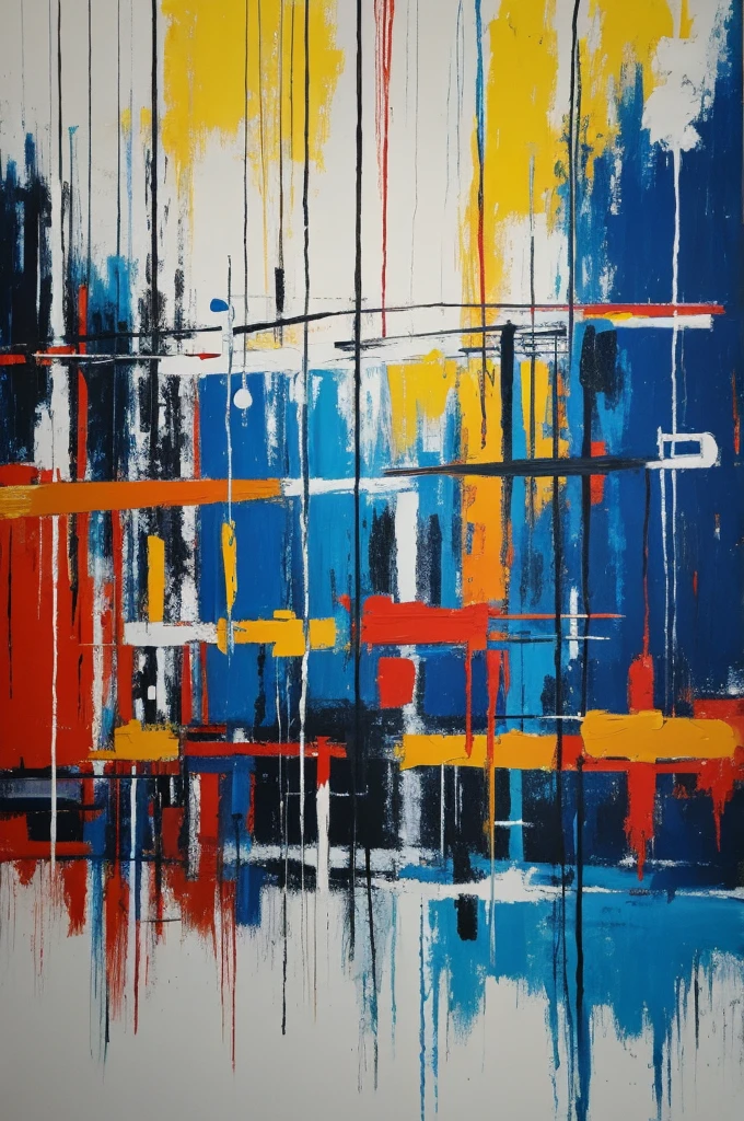 Painting having to do with abstract communications technology