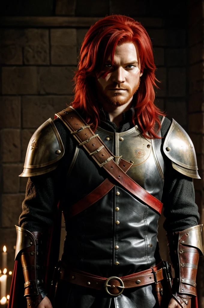 Knight with Red Hair and eyepatch His sigil IS a Red Lion 