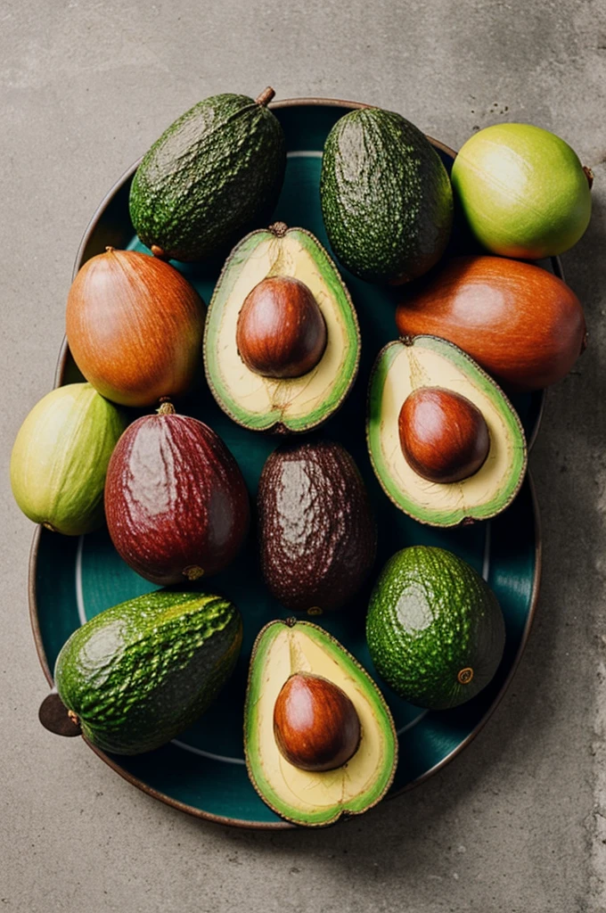 A multicolored animated avocado 