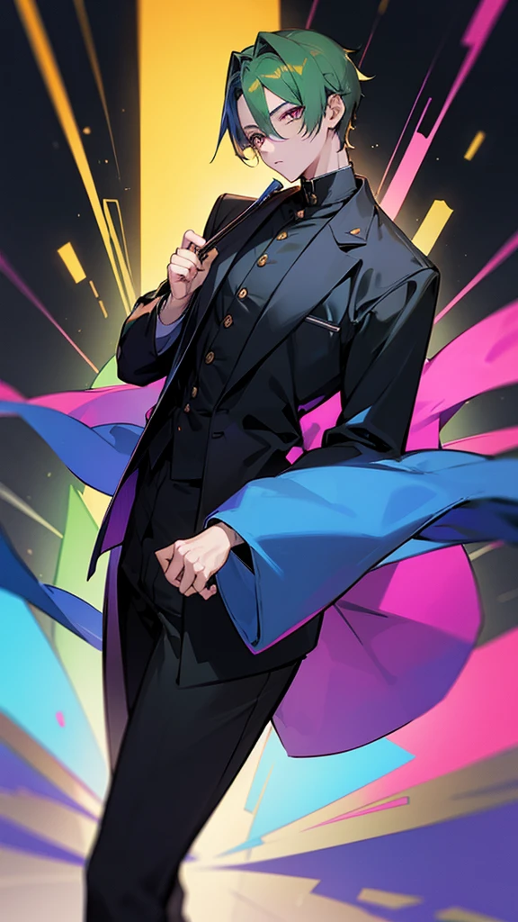 timochal2023, 1 men, glad, o Matrix, anime clothes,the eyes, Nerd,fully body, brawny