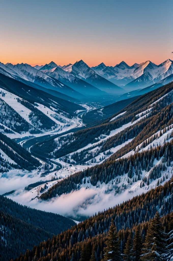 dawn in the mountains