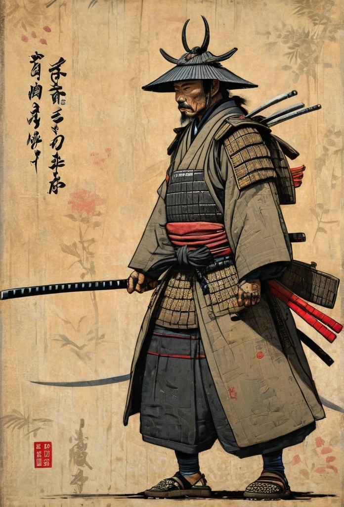 samurai, by Sam_Toft, best quality, masterpiece, Representative work, official art, Professional, Ultra intricate detailed, 8k