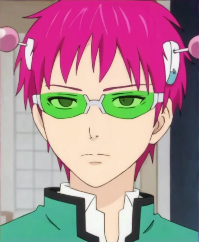 A man with fusia hair