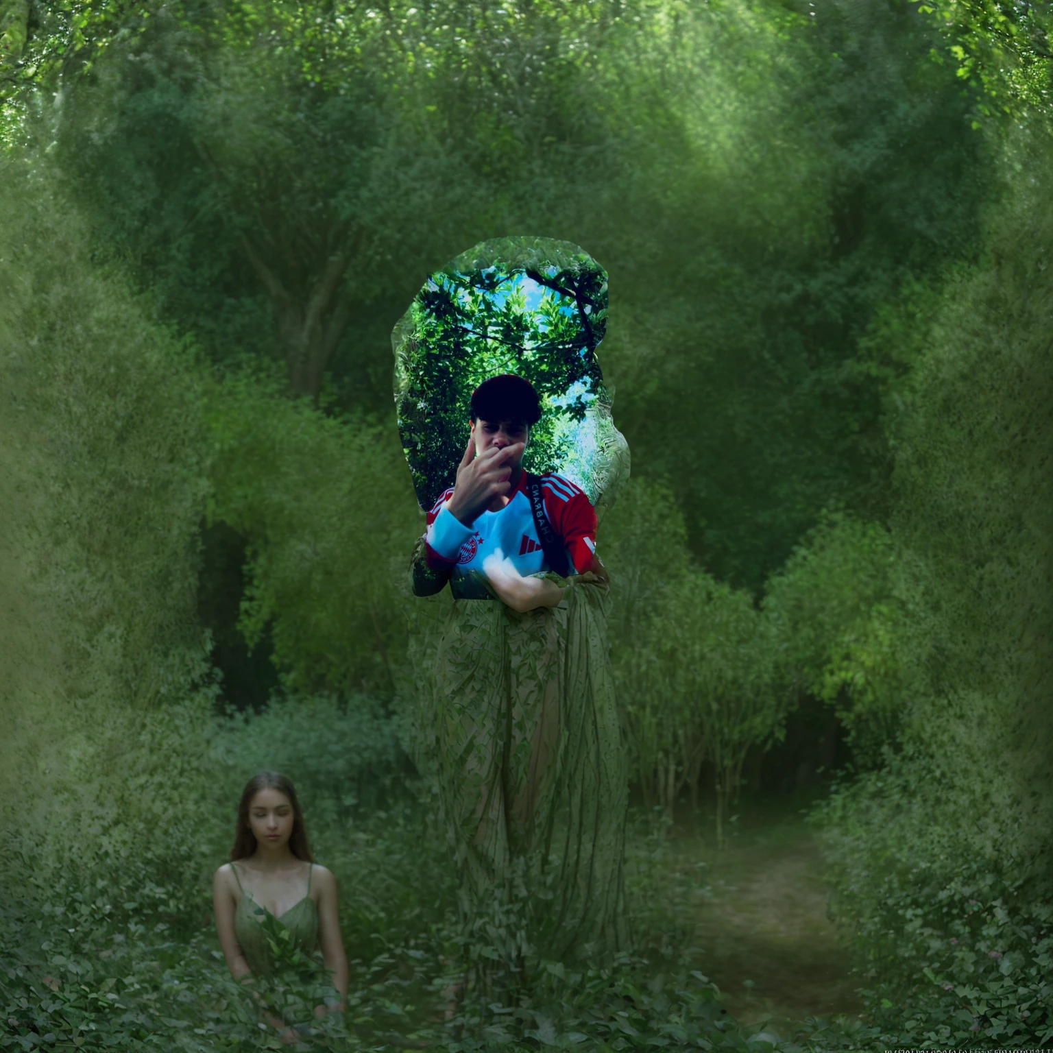 a beautiful detailed girl in a lush green garden, elegant long dress, serene expression, sunlight filtering through the trees, (best quality,4k,8k,highres,masterpiece:1.2),ultra-detailed,(realistic,photorealistic,photo-realistic:1.37),cinematic lighting,vibrant colors,intricate details,serene landscape,natural beauty