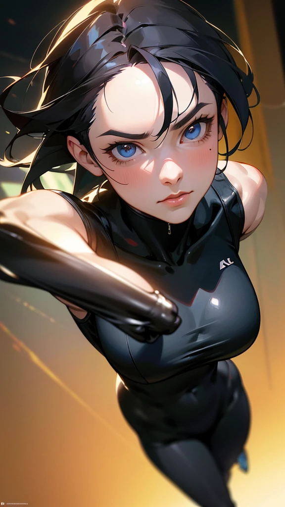 a muscular man in a full black outfit, dark hair, in a thoughtful pose, from the Matrix, anime-inspired clothing, nerd, full body, (best quality,4k,8k,highres,masterpiece:1.2),ultra-detailed,(realistic,photorealistic,photo-realistic:1.37),HDR,UHD,studio lighting,ultra-fine painting,sharp focus,physically-based rendering,extreme detail description,professional,vivid colors,bokeh,portrait,sci-fi