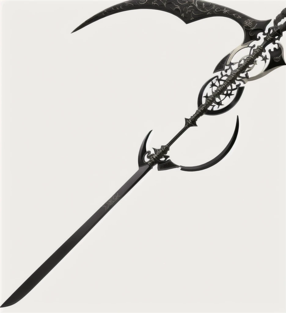 A grimm reaper scythe made of bronze, Time Scythe, Bronze Scythe, Bronze Time Scythe, Floating hourglass in the blade.