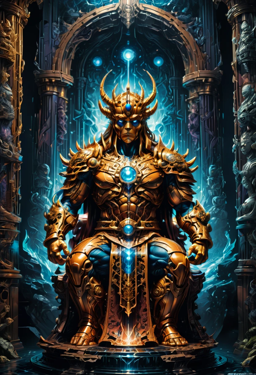 Throne of Power, full body, by dan mumford, best quality, masterpiece, very aesthetic, perfect composition, intricate details, ultra-detailed