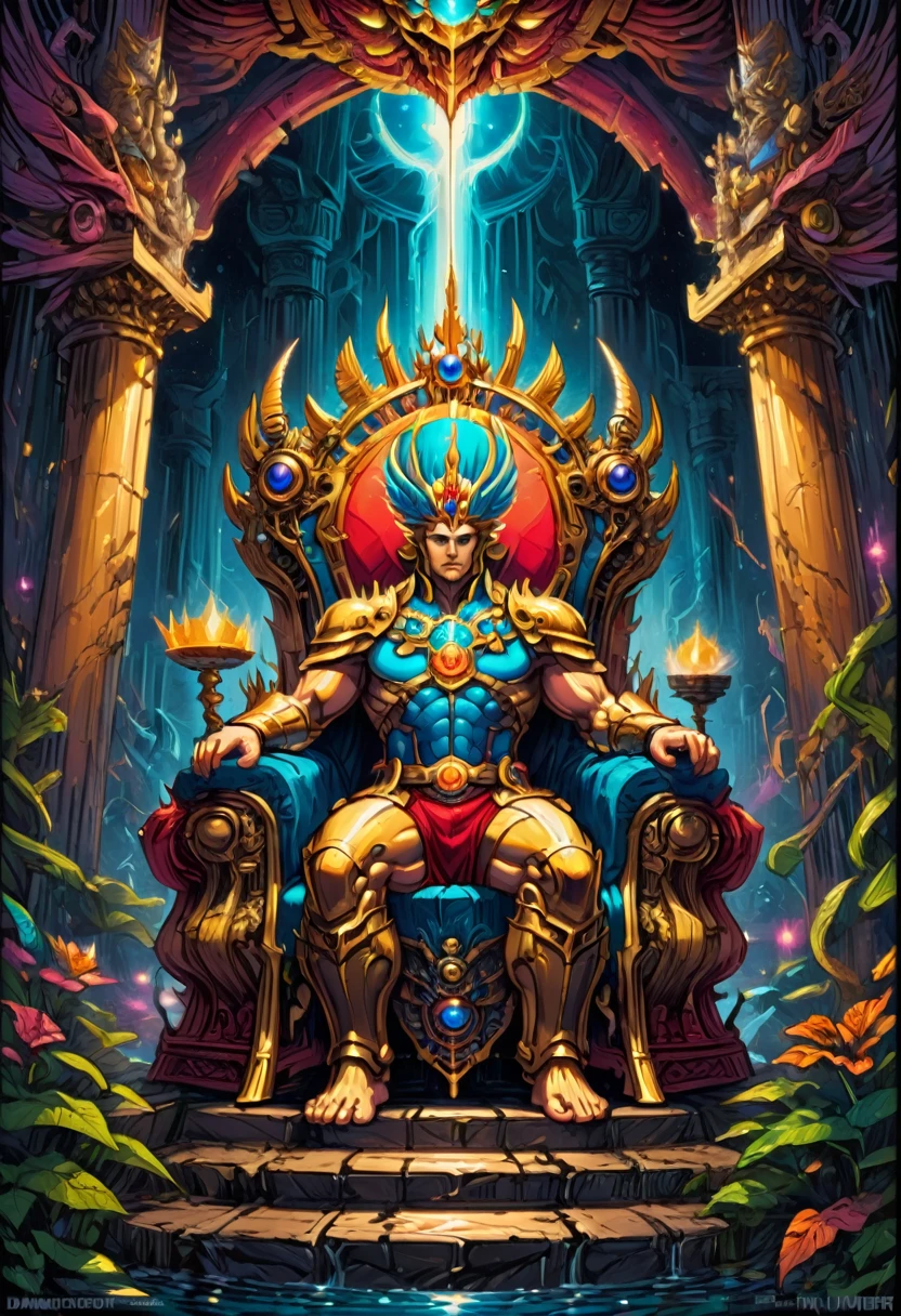 Throne of Power, full body, by dan mumford, best quality, masterpiece, very aesthetic, perfect composition, intricate details, ultra-detailed