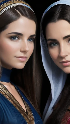 group of biblical jew womans focus on face.