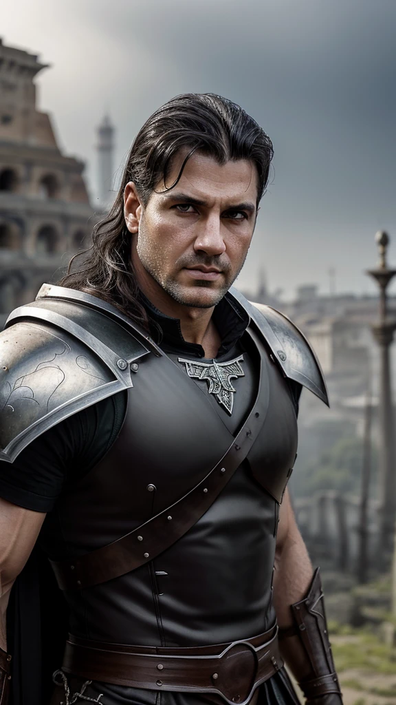 Watercolor, watercolor pencil, Luis Royo & Boris Vallejo style, drawing in Luis Royo style, full height, handsome stern man, брутальный Roman legionnaire, Marius Titus from Ryse Son of Rome, John Hopkins in character, 39 years old, courageous face, strong-willed chin, hard look, короткие black hair, expressive green eyes, Clean-shaven, powerful, muscular, white tunic, lorica segmentata, scarlet cloak, beautiful, epic, Ancient Rome, hyperrealism, ultra-detailed, bright lighting, sunlight, cinematic.