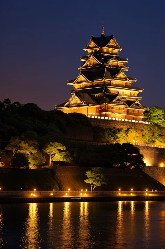 Edo Castle Town at Midnight、From there, a giant 15m skeleton towers over the town.