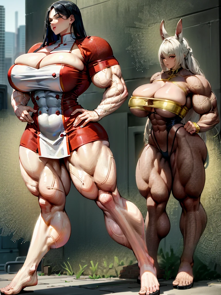 raffe woman in a red dress posing on a street, heavy looking, thicc, giantess art, highly detailed giantess shot, thick body, massive legs towering over you, muscular ultraviolent woman, powerful and huge, hyperrealistic full figure, exaggeratedly large physique, large muscles, extremely detailed giantess


