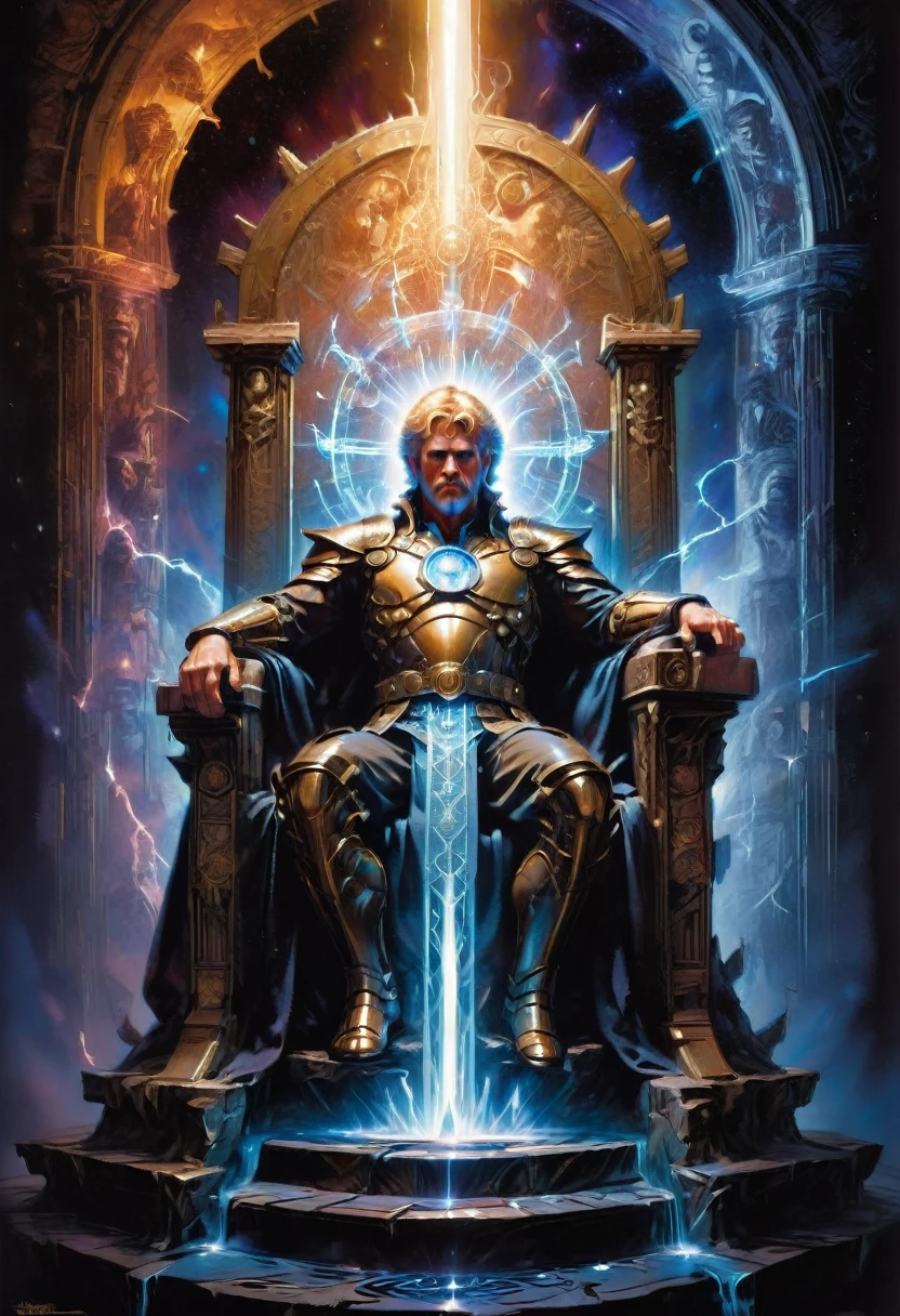 Throne of Power, full body, by Drew Struzan, best quality, masterpiece, very aesthetic, perfect composition, intricate details, ultra-detailed
