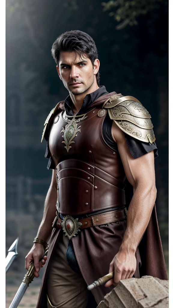 Watercolor, watercolor pencil, Luis Royo & Boris Vallejo style, drawing in Luis Royo style, full height, handsome stern man, брутальный Roman legionnaire, Marius Titus from Ryse Son of Rome, John Hopkins in character, 39 years old, courageous face, strong-willed chin, hard look, короткие black hair, expressive green eyes, Clean-shaven, powerful, muscular, white tunic, lorica segmentata, scarlet cloak, beautiful, epic, Ancient Rome, hyperrealism, ultra-detailed, bright lighting, sunlight, cinematic.