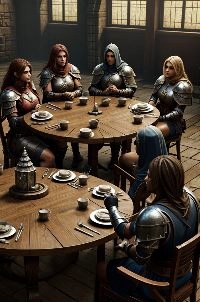 Spawns 2 female warriors and 2 Templar knights sitting around a table, In the midst of these it generates a warrior stronger than the others 