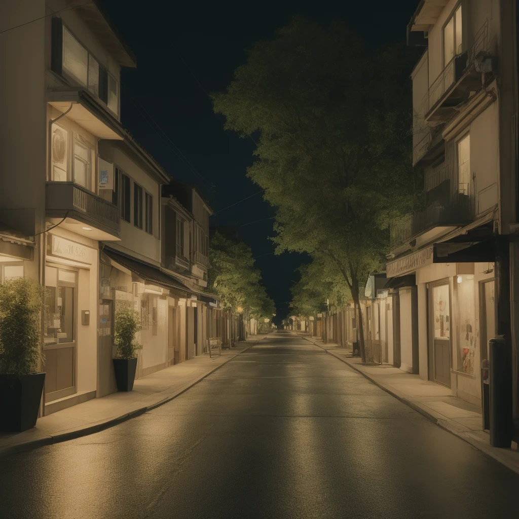 Quiet street at night