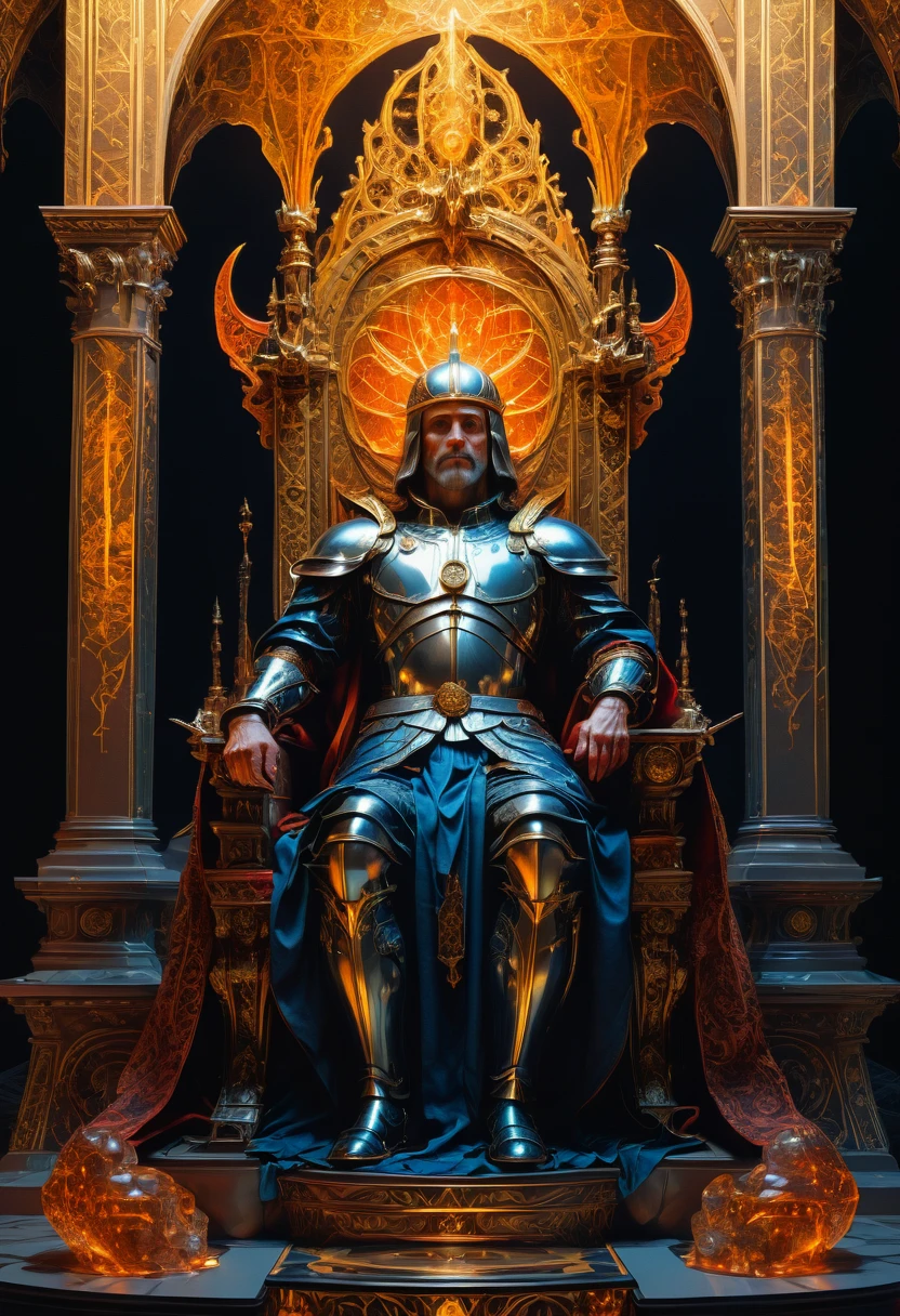 Throne of Power, full body, by Georges de La Tour, best quality, masterpiece, very aesthetic, perfect composition, intricate details, ultra-detailed