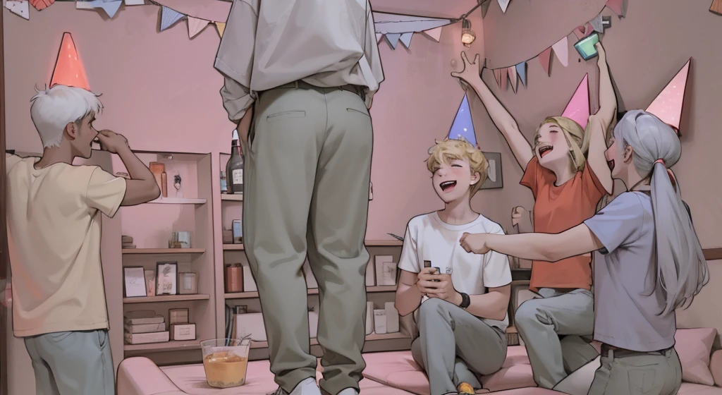 18 year old teenagers at a party are happy