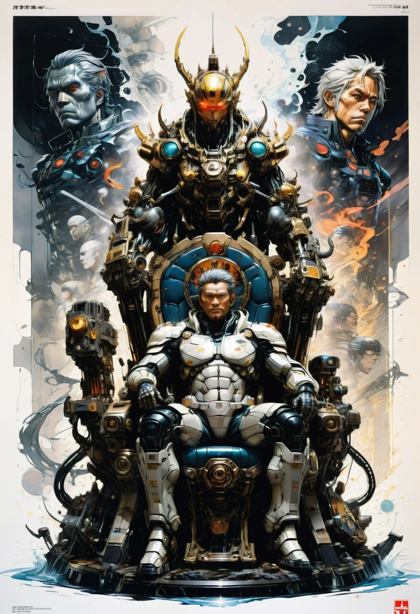 Throne of Power, full body, by Yoji Shinkawa and Katsuhiro Otomo, best quality, masterpiece, very aesthetic, perfect composition, intricate details, ultra-detailed