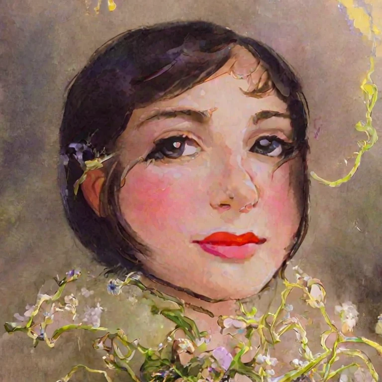 <lora:envybetterhandsLocon_alpha3:1>, <lora:Golden Age:1.2>, goldenage, drawing of a cute girl, portrait, <lora:BettyBoop_character:1>, BETTYBOOPWAIFU, topless SHORT HAIR, BLACK HAIR, GREEN EYES