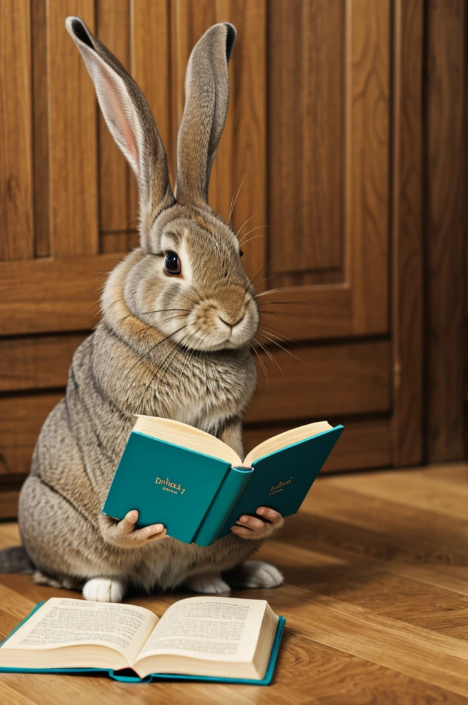 A rabbit reading a book