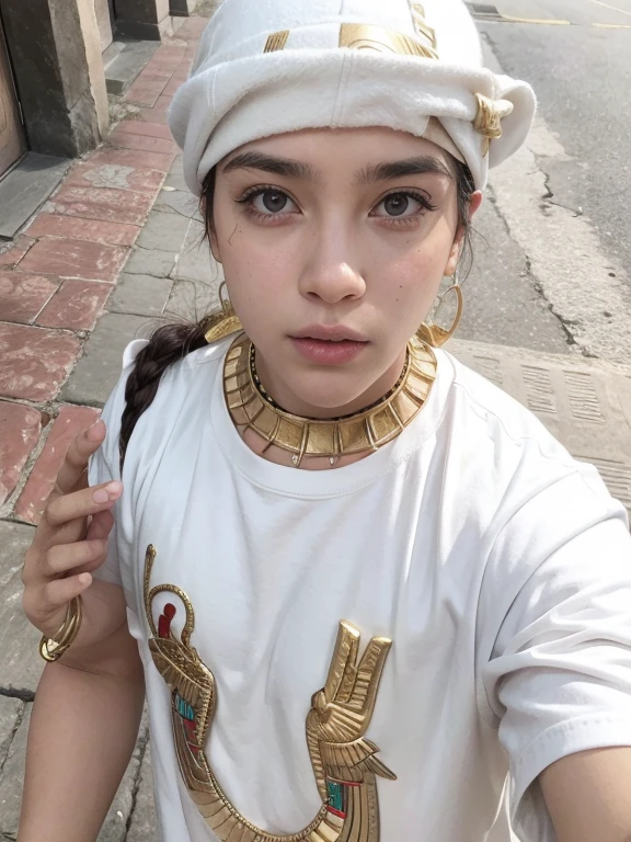 Turn this person into an ancient Egyptian pharaoh