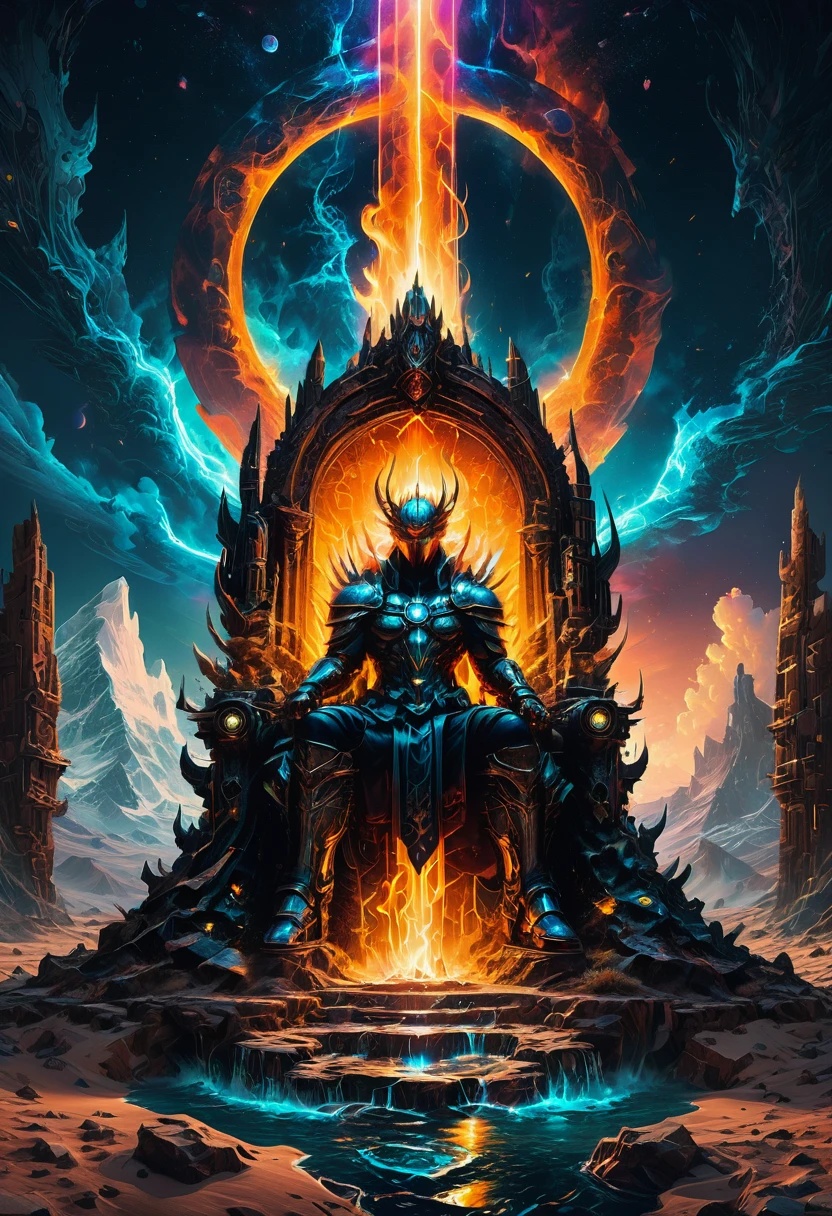 Throne of Power, full body, by Alena Aenami, desert, best quality, masterpiece, very aesthetic, perfect composition, intricate details, ultra-detailed