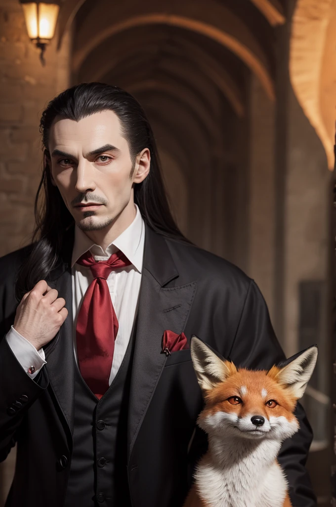 Dracula next to a fox