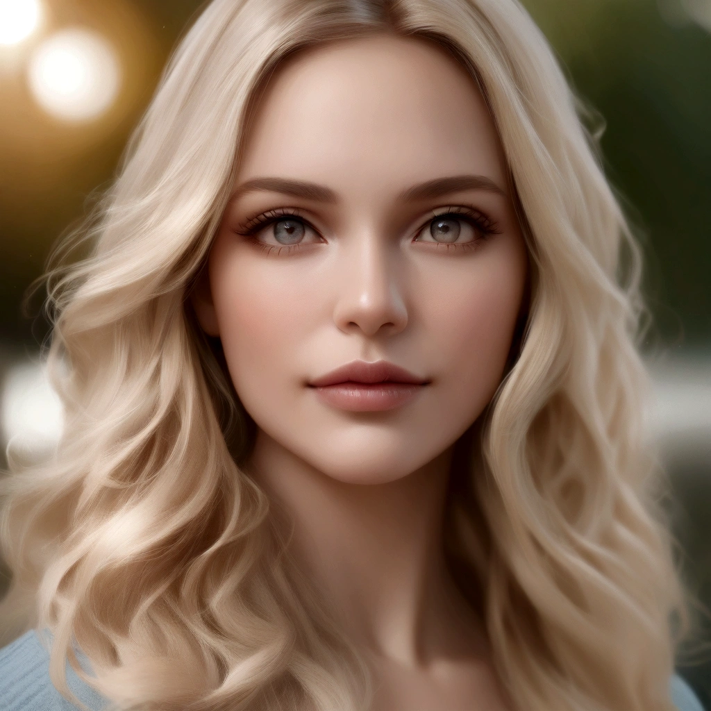 taken with phone camera medium shot selfie of a beautiful woman with long blond, slightly wavy hair, natural looks, ultra sharp focus, realistic shot, hyperrealistic, photorealististic