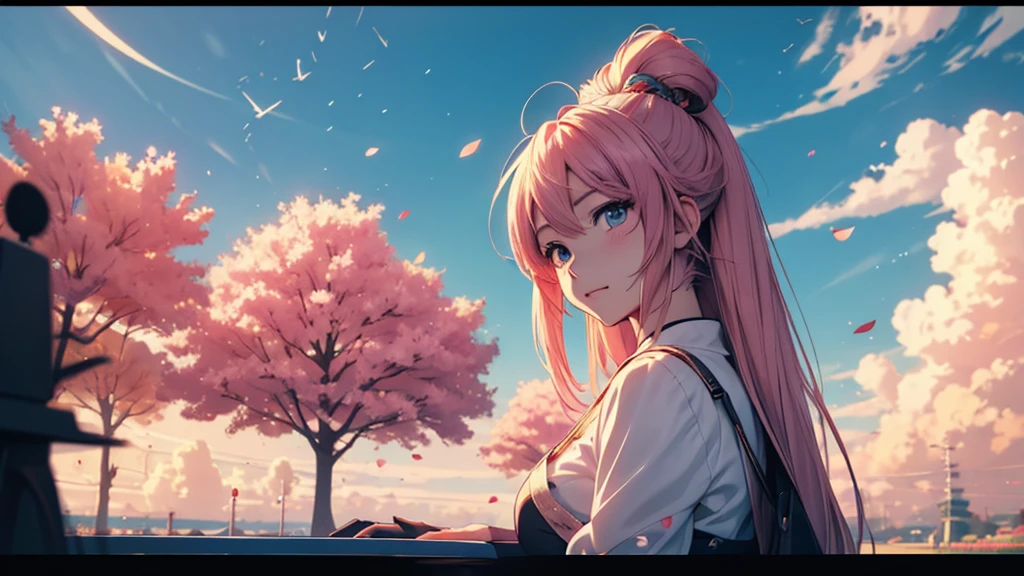 far awayにヘッドホンを着けた女性, Anime Style 4 k, anime wallpaper 4k, anime wallpaper 4k, 4k anime wallpaper, anime art wallpaper 4k, anime art wallpaper 4k, Anime Style. 8K, Anime atmosphere, , Ultra HD Anime Wallpaper, Anime Art Wallpaper 8K, Anime Background,landscape、far away、music、noon