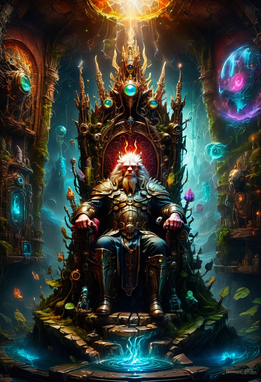 Throne of Power, full body, by Alexander Jansson, best quality, masterpiece, very aesthetic, perfect composition, intricate details, ultra-detailed