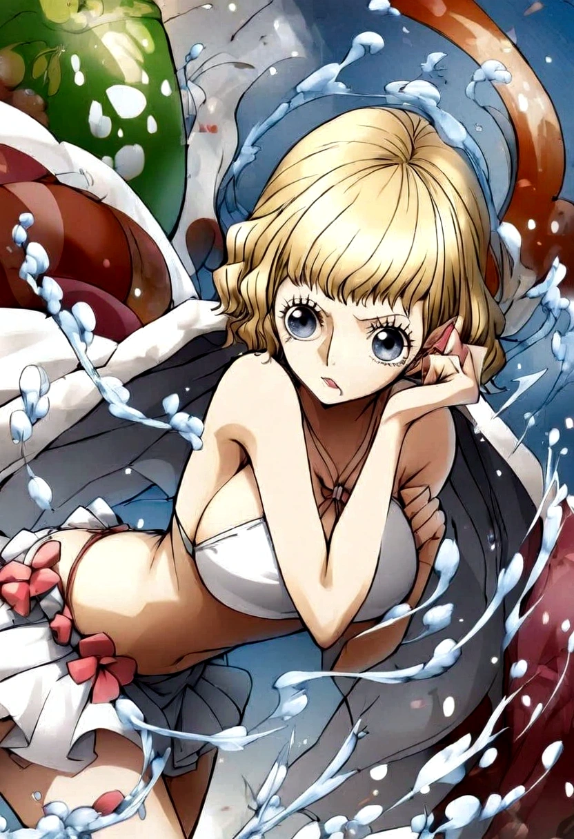 Koneko tojou, anime line art, high school dxd style, white background, neko girl, white hair, loose strands of hair, neko ear, yellow eyes, glowing yellow eyes, naked body, nsfw, flat chest, small breasts, wide thighs, lewd smile, witch hat, tongue out, oiled body, masterpiece, ultra-detailed anime, UHD image.