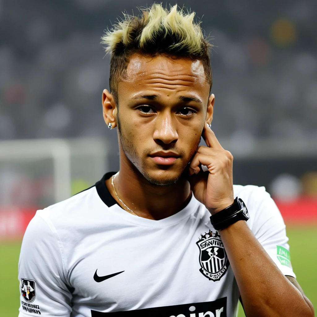 Neymar with the Santos t-shirt