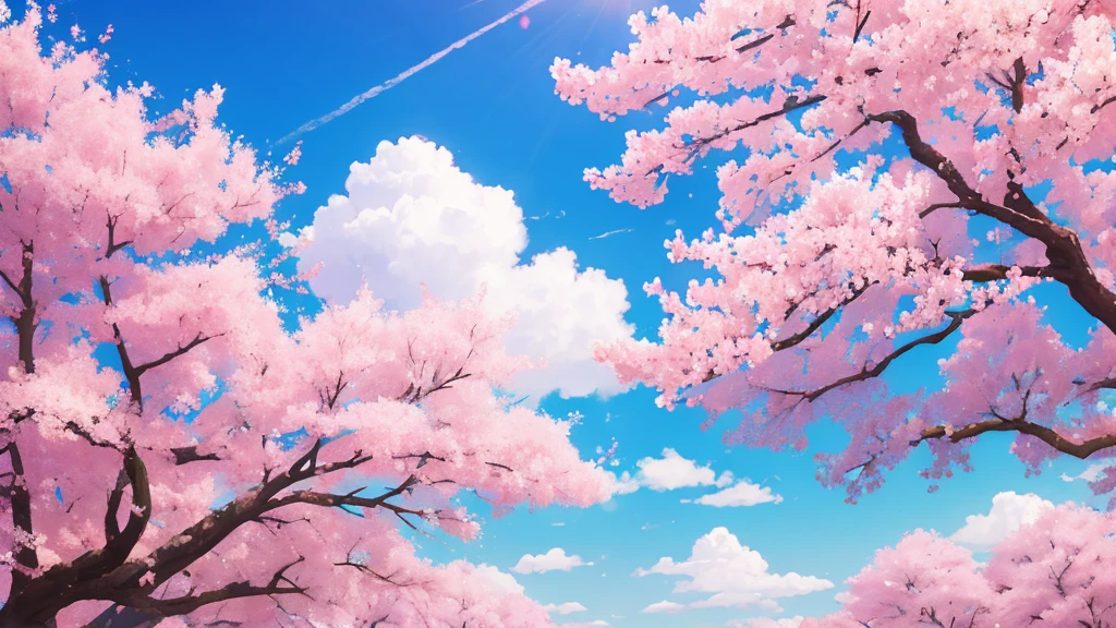 Highest quality, cherry blossoms, spring, Breeze, anime, background