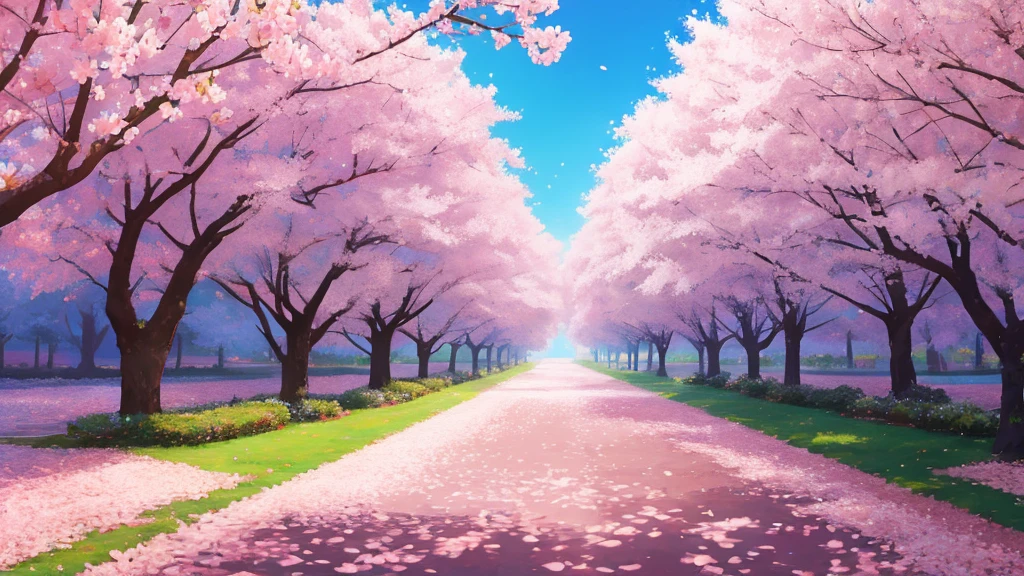 Highest quality, cherry blossoms, spring, Breeze, anime, background