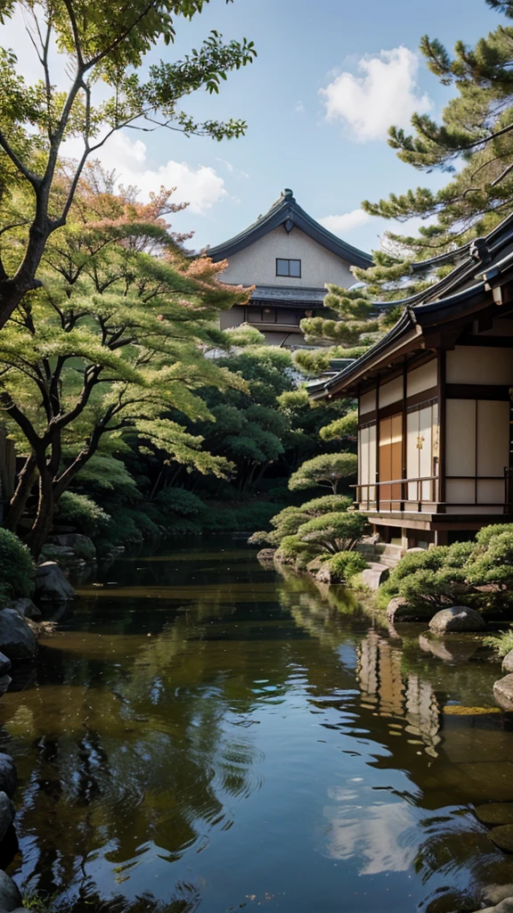 oil painting of a japanese environment