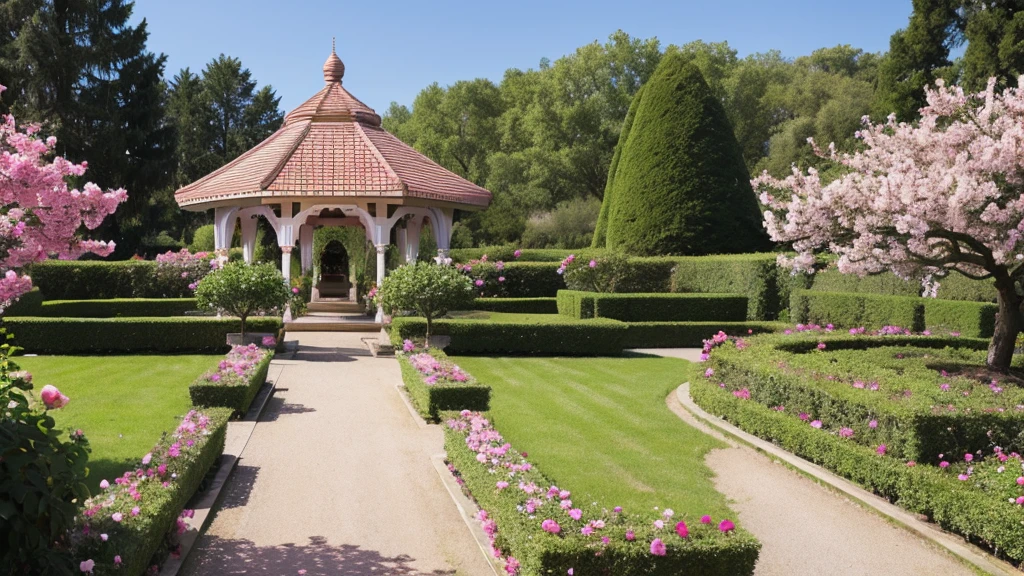 Pink rose garden castle