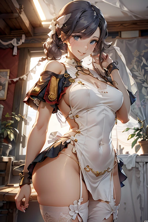 Beautiful breasts,(from below:1.2),(from side:0.9), ((Face)), (Close-Up:0.4), (real、photorealistic:1.4),(RAW photo:1.2),highest quality,(4k, Best Quality, High Resolution: 1.1), (Realistic, Photorealistic:1.1), 1 Girl, Solo, Fine Eyes, Fine Complexion, (Look Viewer:1.2), Cute, Pure, Long Eyelashes, Upper Body, Blush, Random Clothes, Realistic Light, Realistic Shadows, [Blurred Background], blue Eyes Focus, [Depth of Field], Professional Lighting, Photon Mapping, Radiosity, Physically based rendering, high detail, f/2.8, 200mm lens, catch light, big hairpin，full body esbian，the skirt is floating in the wind、Dark purple panties、thin Pubic hair ,(with sparkling eyes and a contagious smile),highest quality, high resolution,Real World, Natural light,perfect Natural light, Looking at Viewer,
