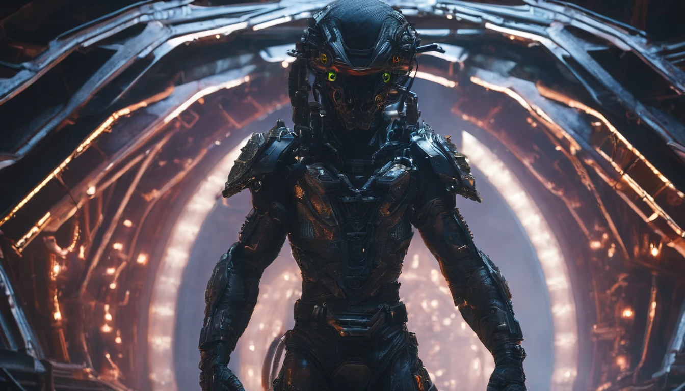 afro man, afro hair, Dark fantasy, cyberpunk, Mechanical Marvel, Robotic Presence, Cyber ​​Guardian, wearing a weathered mechanical suit, intricate, (rusty steel metal), elegant, Bright Focus, shot by Greg Rutkowski, soft lighting, vibrant colors , masterpiece, street, cowboy shot, dynamic pose.