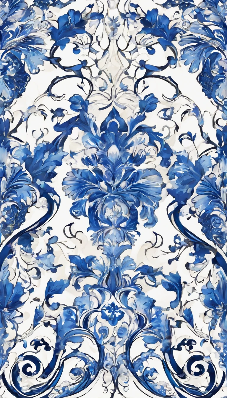 blue , white, clearly Art, beautiful flower, rococo flame