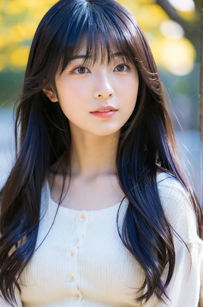 Japanese girl in her 20s、Long black hair with bangs、y、Highest quality、