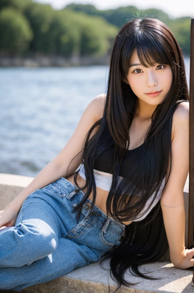 Japanese girl in her 20s、Black long hair、Sexy、Highest quality、