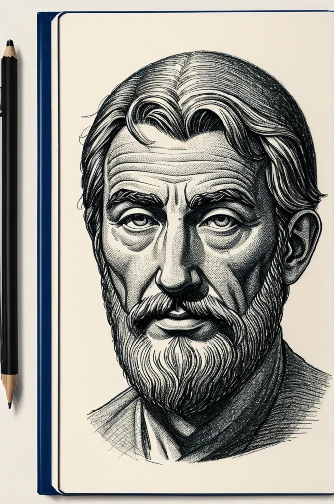 Drawing for a philosophy notebook cover