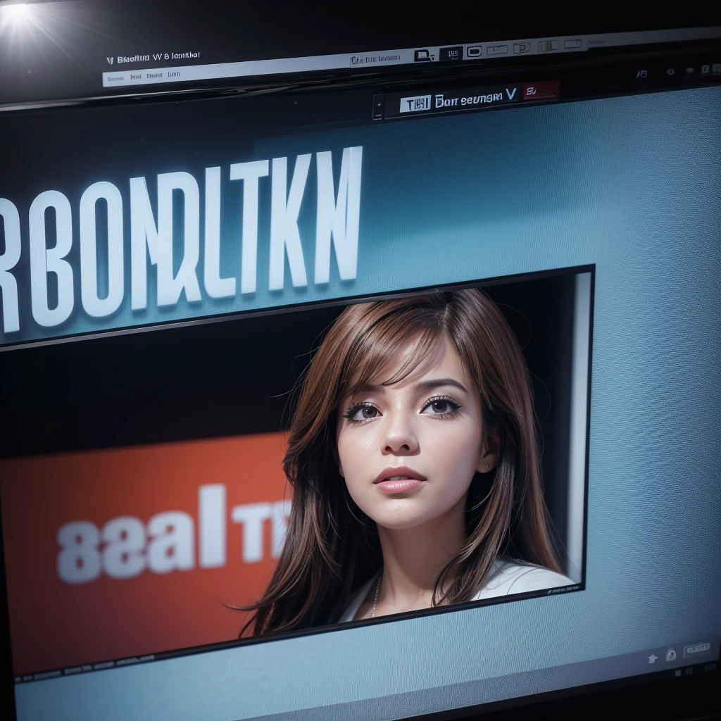 Create an image of a digital, professional and modern TV news newspaper backdrop, with the name "Bom dia Bom dia"