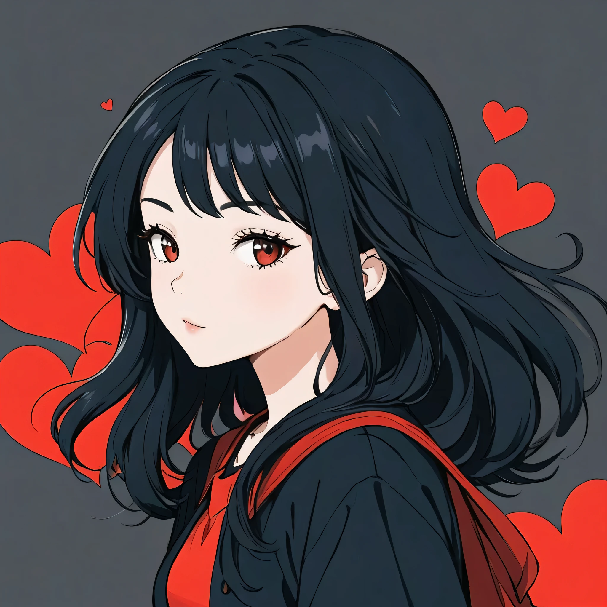 Black Star Red and White style, Simple Line Initialism,Abstract art,Urban Background, colorful hearts ,(((The most beautiful girl of all time))),