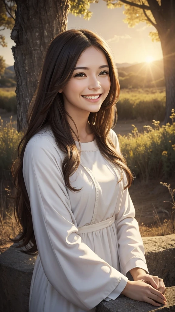Jesus Christ smiling serenely loving
