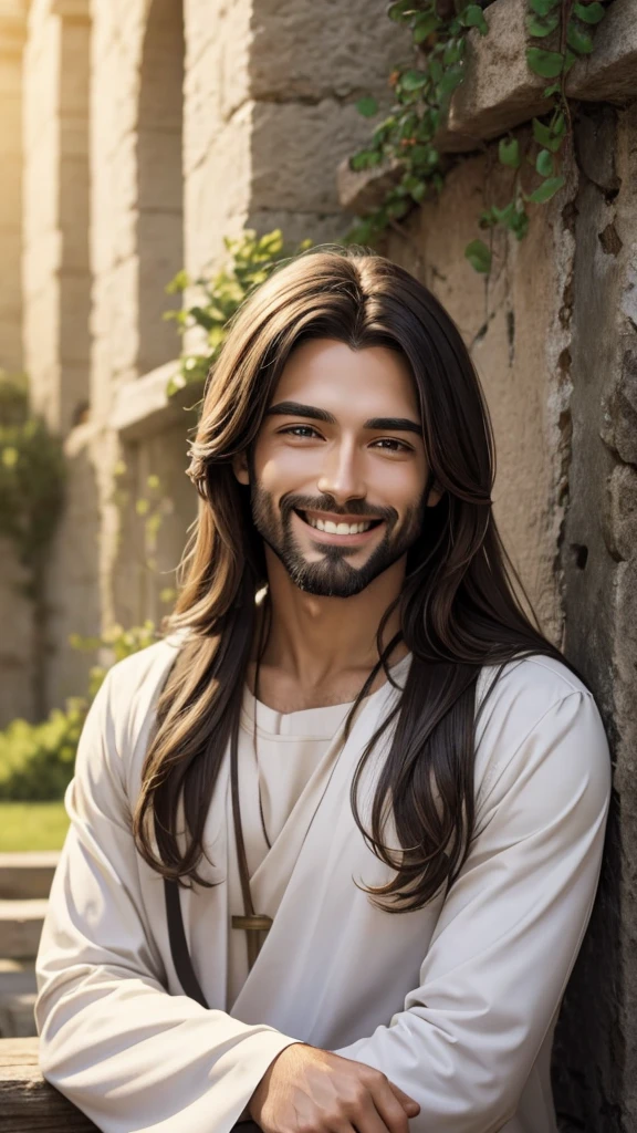 Jesus Christ man smiling serene loving