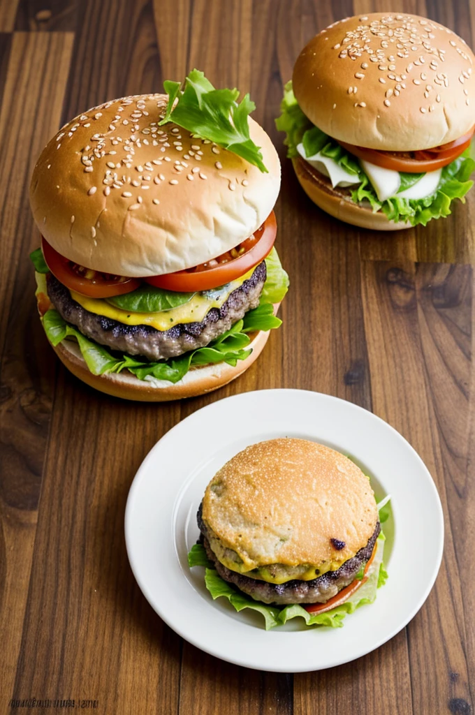 Create a burger without cheese, without pickle, No tomato, without onion. Make it small and simple