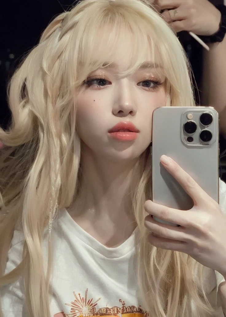 ((Midnight, Best quality, 8k, Masterpiece :1.3)), Whole body, Long legs, Sharp focus :1.2, A pretty woman with perfect figure :1.4, Slender abs :1.1, ((Dark brown hair, Big breasts :1.2)), (White tight tshirt, Jean bib, Standing:1.2), ((Night city view, Rooftop:1.3)), Highly detailed face and skin texture, Detailed eyes, Double eyelid, sunset, darken, backlit, off shoulder